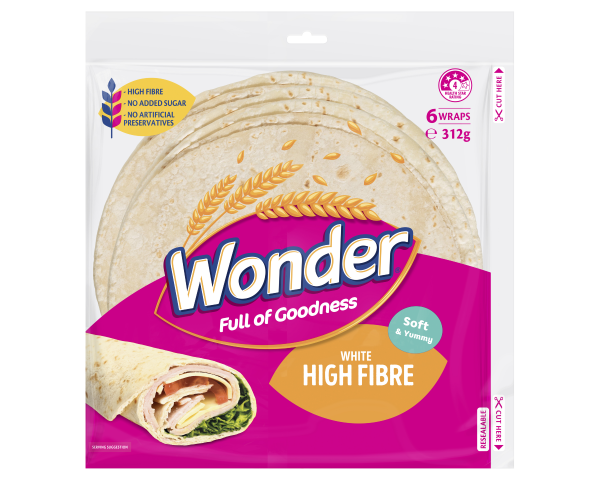 Wonder Wrap High Fibre White 312 g