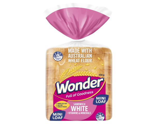 Wonder Sandwich White + Vitamins & Minerals Bread 320g Wonder Sandwich White + Vitamins & Minerals Bread 320g