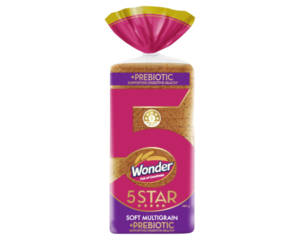 Wonder 5 Star Soft Multigrain Sliced Bread 680g